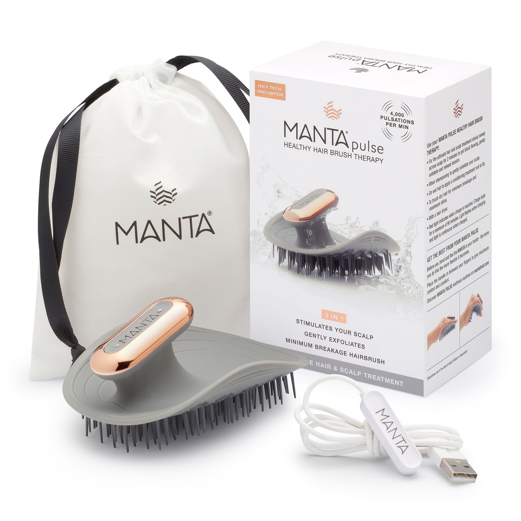 Manta - Pulse Healthy Hair Brush Therapy (Cool Grey)