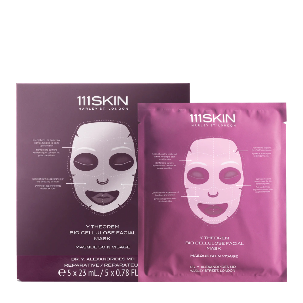 [110010003] 111 Skin - Y Theorem Bio Cellulose Facial Mask Box 5*23 ml.