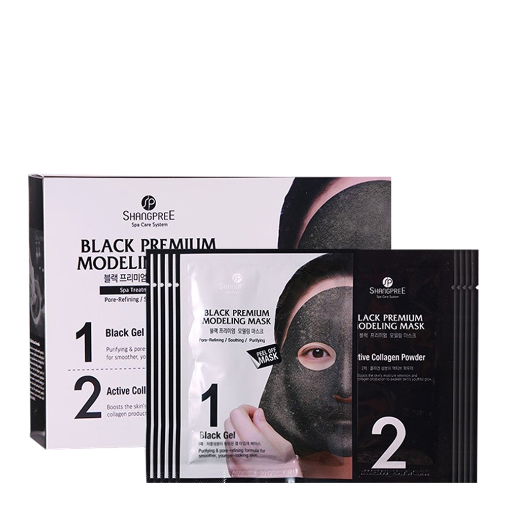 [210610003] Shangpree - Black Premium Modeling Mask 5 Set